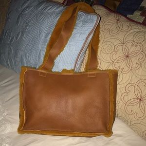 OOAK! Leopardi  Never Used Vtg 90s purse Leather / Sheepskin